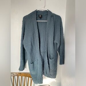 Bobeau Textured Blue Cardigan